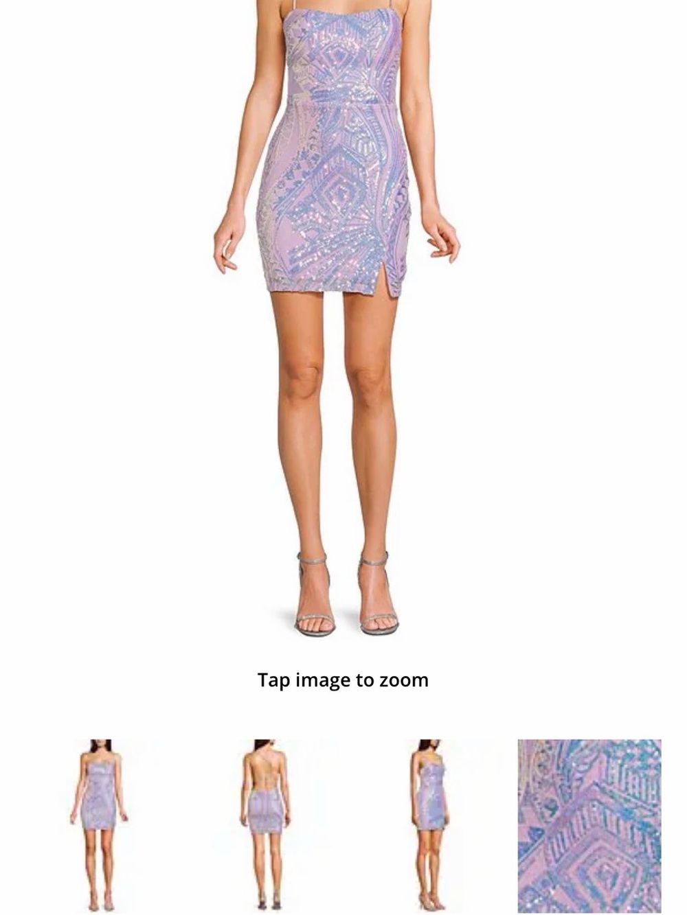 Homecoming formal Strapless Sequin Mini Dress in Lavender NWT